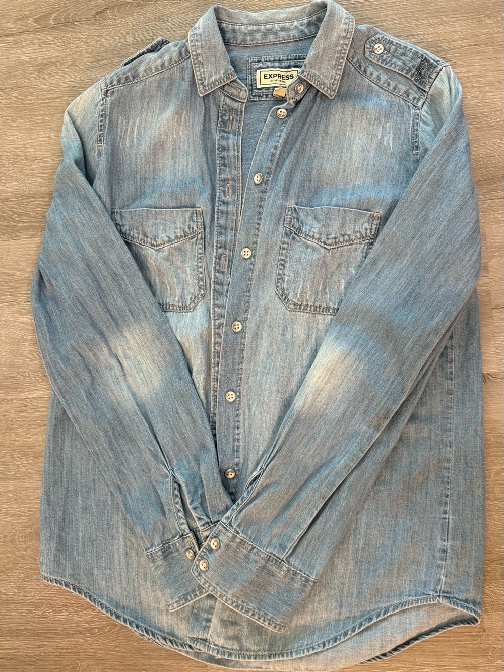 Express Denim Button-Up Shirt Size XS